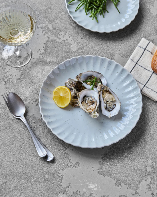 Dinner plate, HDScallop, Light blue