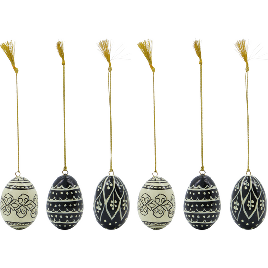 Easter ornaments, HDDeco, Black;Off-white