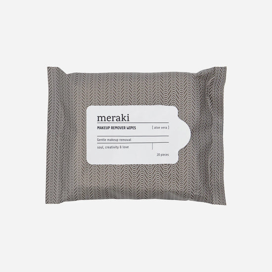 Makeup remover wipes, Aloe vera, Varm grå/Hvid