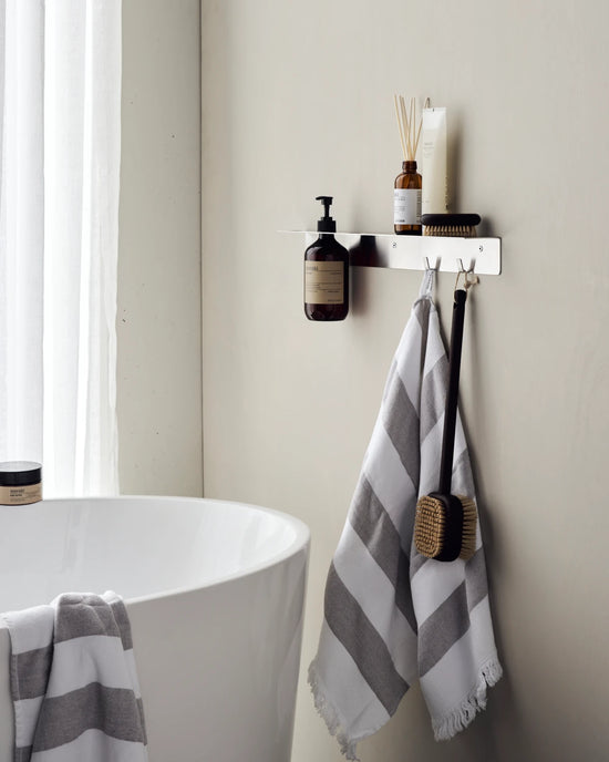Bottle hanger with hooks, Brushed silver finish