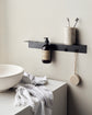 Bottle hanger with hooks, Brushed black finish