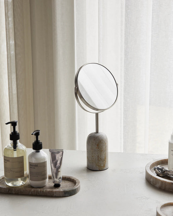 Dobbeltsidet spejl, MKMarble, Beige