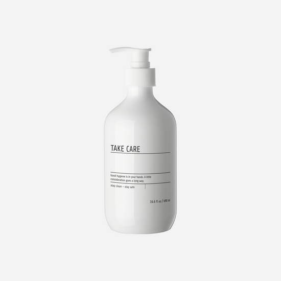 Flasche, MKwith pump & label, Weiß