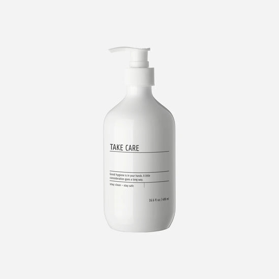 Flaske, MKwith pump & label, Hvid