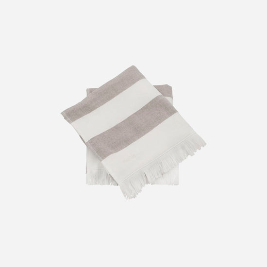 Towel, Barbarum, White and brown stripes