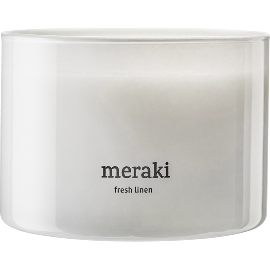 Scented candle, Fresh linen, White