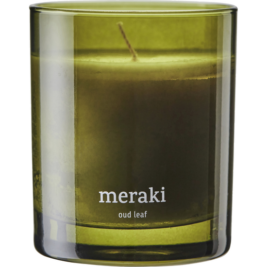 Scented candle, Oud leaf, Green