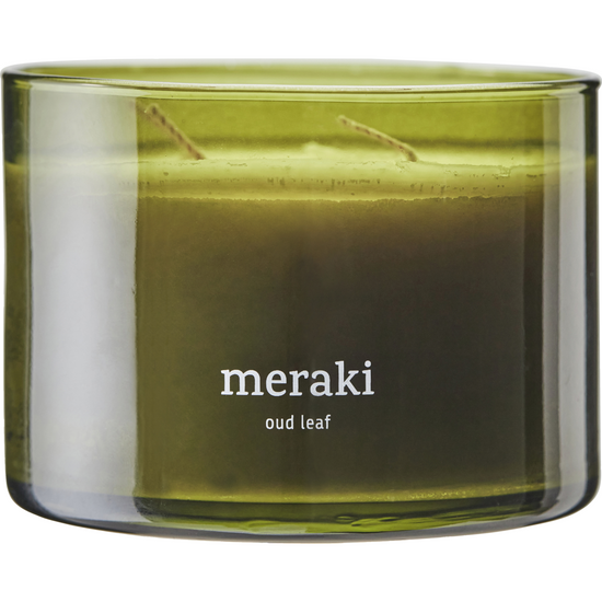 Scented candle, Oud leaf, Green