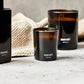 Scented candle, Dark wood.