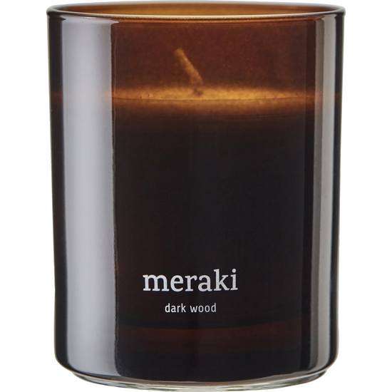 Scented candle, Dark wood, Brown