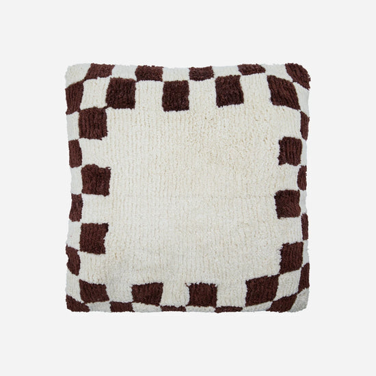 Cushion cover, HDChess, Brown;Off-white