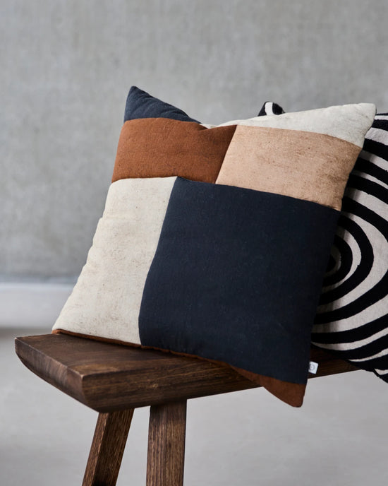 Cushion cover, HDPatch, Black, Sand, Brown