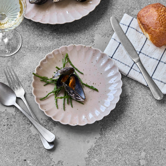 Frokost/kagetallerken, HDScallop, Rosa