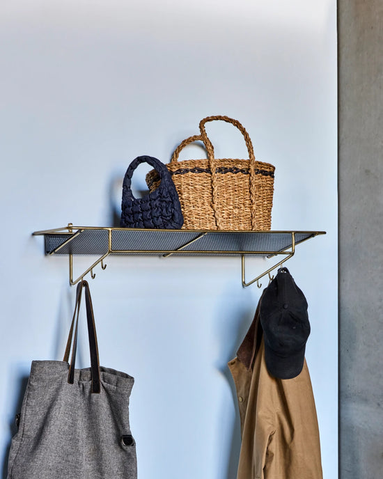 Shelf, HDWally, Antique brass finish, Black