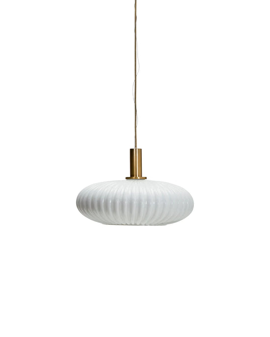 Lamp, HDFort, Antique brass finish, Off-white
