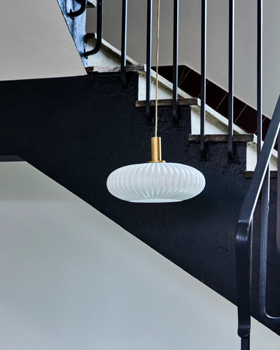 Lamp, HDFort, Antique brass finish, Off-white