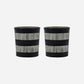 Tealight holder, HDStripe, Black;Off-white