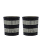 Tealight holder, HDStripe, Black, Off-white