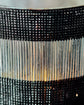 Tealight holder, HDStripe, Black, Off-white