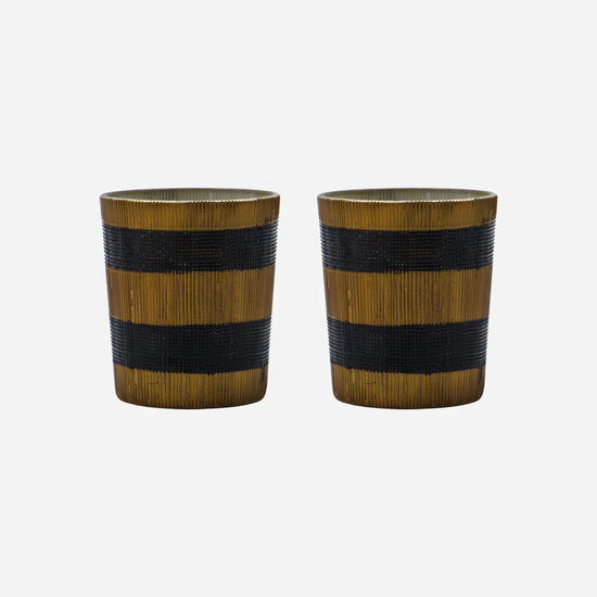 Tealight holder, HDStripe, Brown, Black