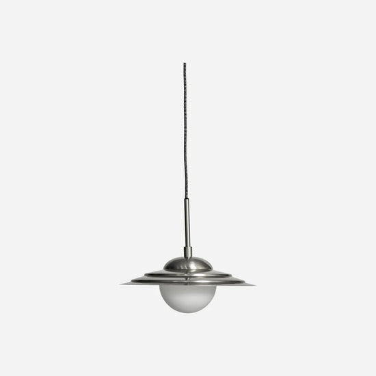 Lampe, HDCoin, Børstet sølvfinish;Mat hvid