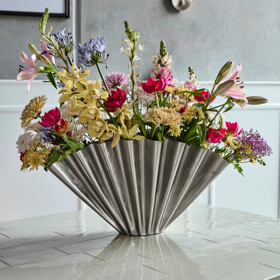 Vase, HDFlood, Brushed silver finish