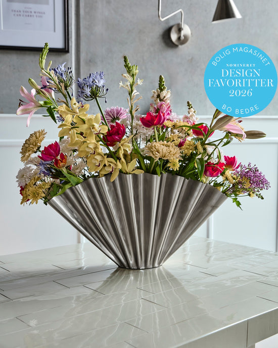 Vase, HDFlood, Gebürstetes Silber-Finish