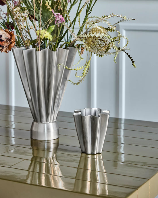 Vase, HDFlood, Børstet sølvfinish