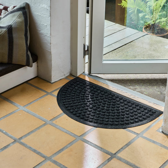 Door mat, HDEntry, Half Round, Black