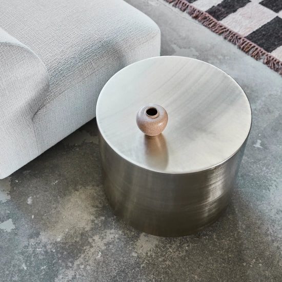 Side table, HDStep, Brushed silver finish