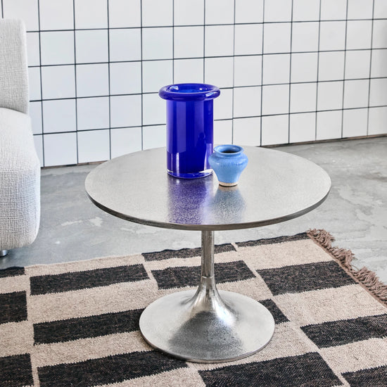 Side table, HDPan, Silver finish