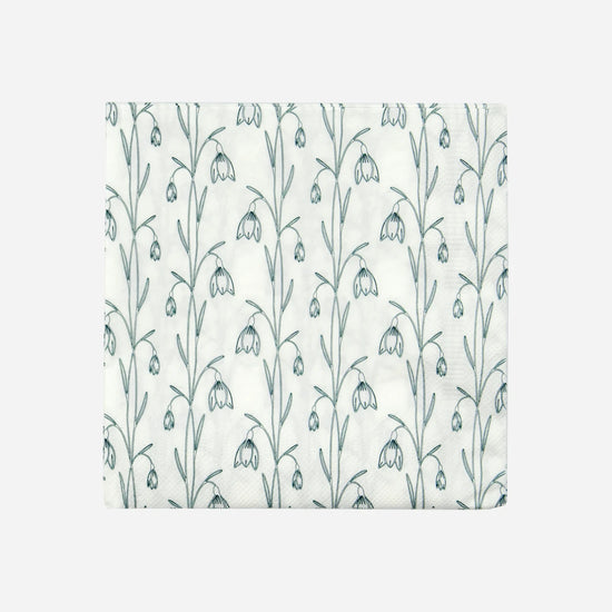 Servietten, HDSnowdrop, Weiß, Grün