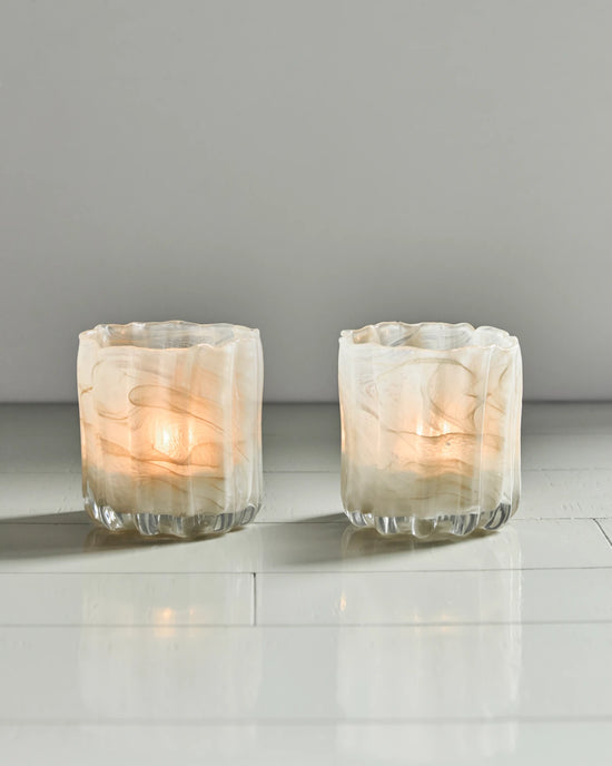 Tealight holder, HDCurl, Beige