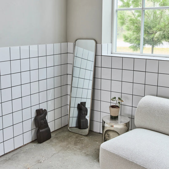 Wandspiegel, HDMirror, Gebürstetes Silber-Finish