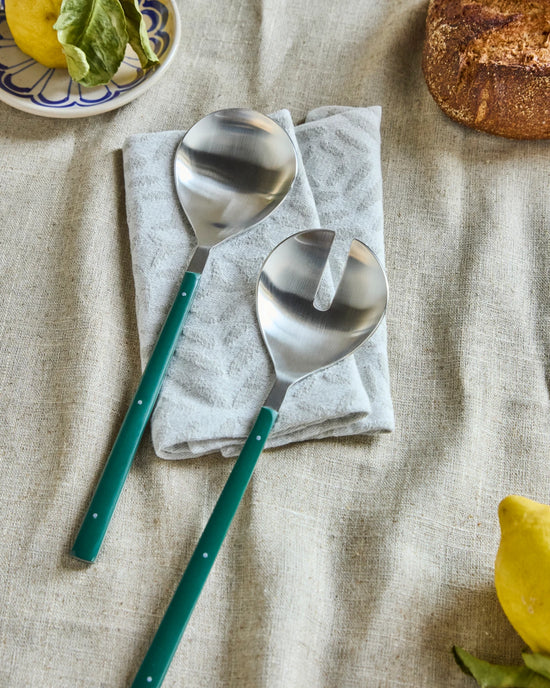 Salad set, HDLata, Dark green, Silver finish