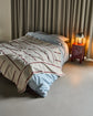 Bed throw, HDNula, Off-white, Dark red