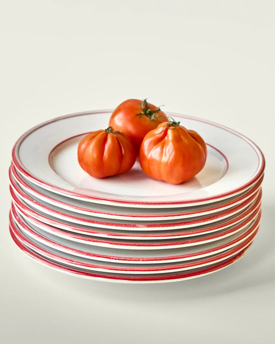 Dinner plate, NVBistro, Red, White