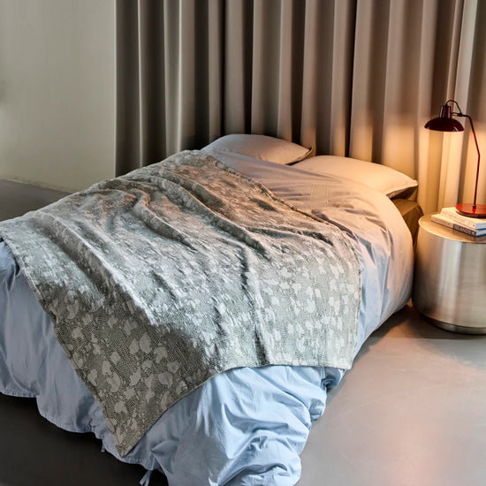 Bed throw, HDMori, Off-white, Khaki