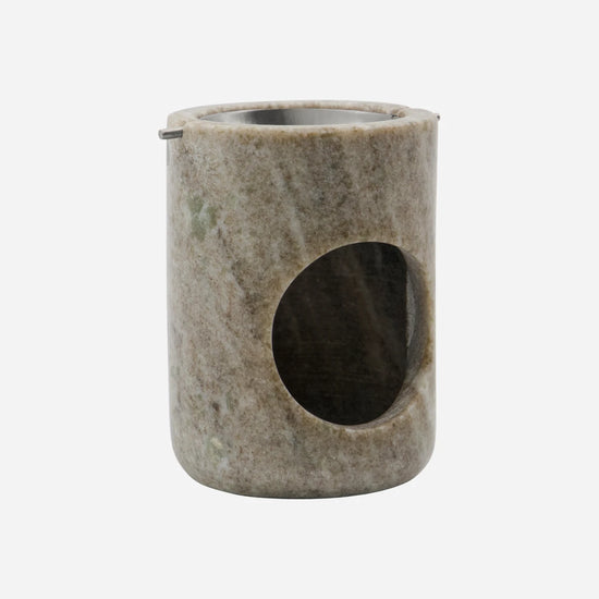 Oil burner, MKMarble, Beige, Silver finish