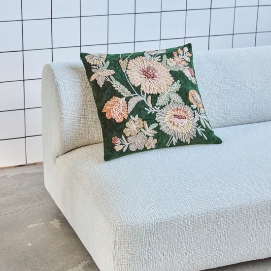 Cushion cover, HDBota, Green, Rose