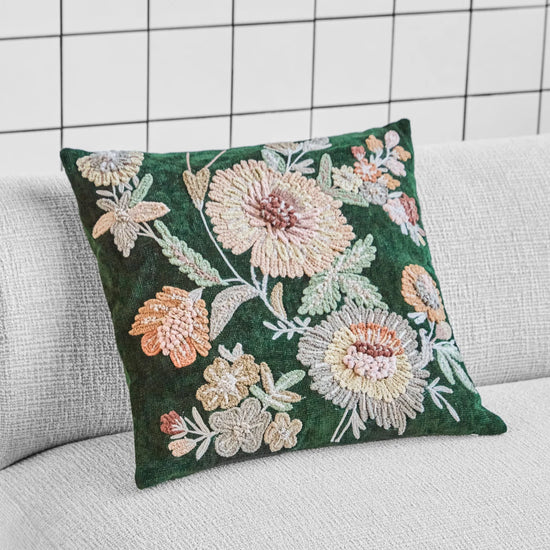 Cushion cover, HDBota, Green, Rose