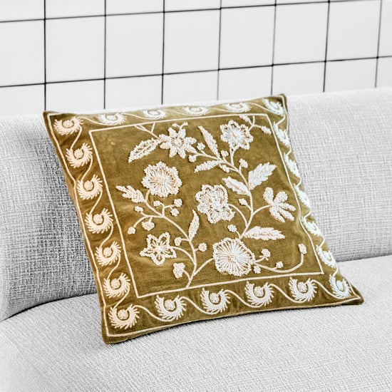 Cushion cover, HDRica, Mustard, Off-white