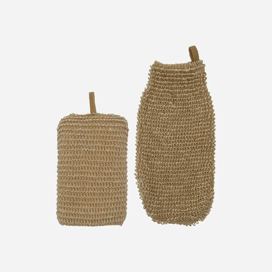 Sponge and exfoliating glove, MKJute, Nature