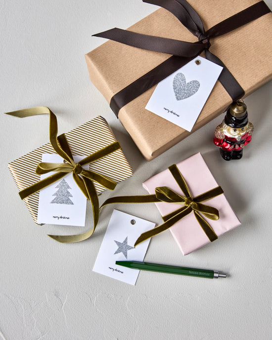 Geschenkanhänger, HDGlitr, Weiß, Silber