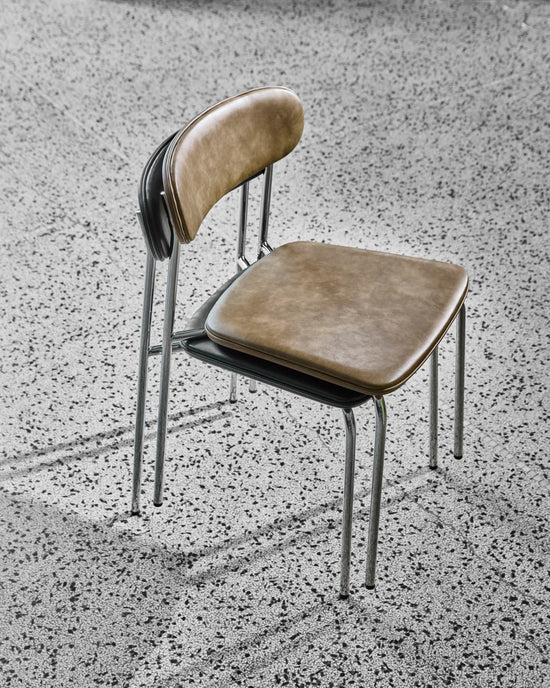 Chair, HDPova, Chrome, Khaki