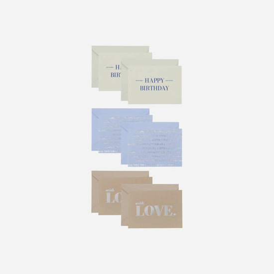 Grußkarten, HDGreeting, Braun, Hellblau, Off-White