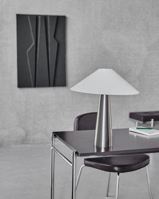 Table lamp, HDSoffi, Brushed silver, Off-white