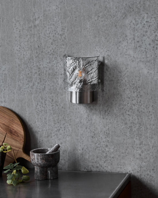 Wall lamp, HDType, Brushed silver