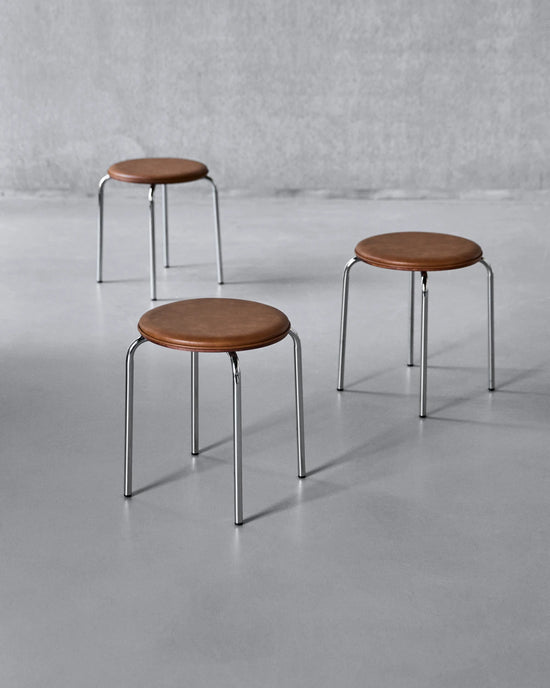 Stool, HDComma, Cognac, Chrome