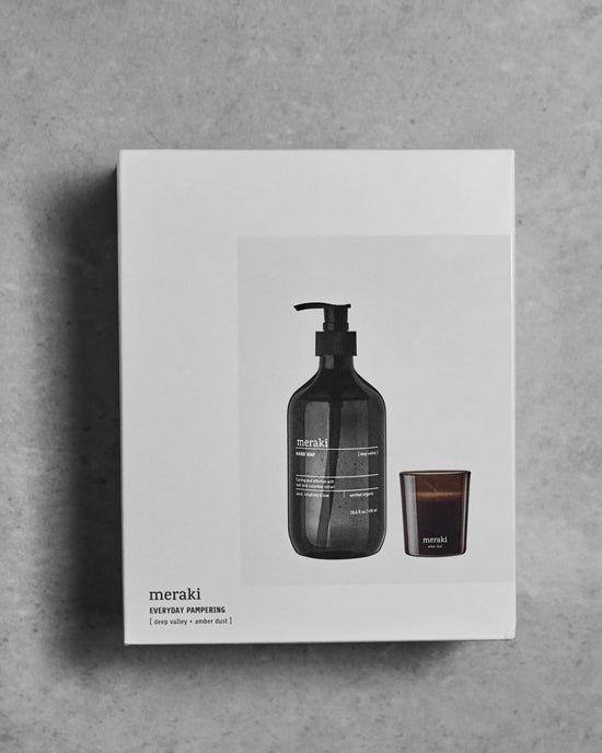 Gift box, Deep Valley hand soap + scented candle Amber Dust, 490|60 ml|g